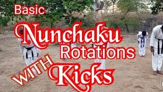 Nunchaku Rotations with Kicks @ShorinRyuFamilyKarate