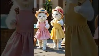 the two cats jumped to the rhythm of the song