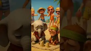 Baby monkey and baby elephant emotional beach story  #shortfilm #emotional #friendship #viral