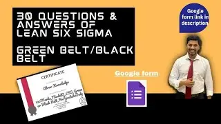 Model question paper for Green/Black Belt Lean Six Sigma Prof| Link in description| Free Certificate