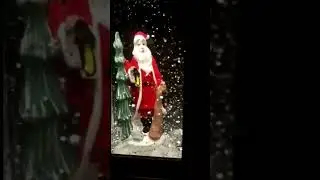 LED-Laterne mit Schneewirbel❄❄❄ Weihnachtsmann und Tannenbaum🎄