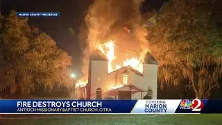 Eerie photos show Central Florida church engulfed in flames