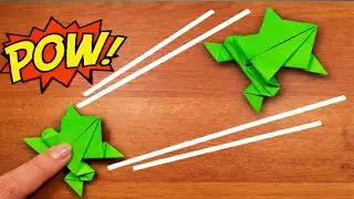 Origimi jumping  paper frog  Fun & easy tutorial