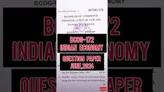 BCOG172Indian Economy #ignou #bcom #commerce #question #june2024 #study #exam #previousyearquestions