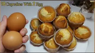 Do you have 2 eggs? Make 18 vanilla cupcakes ||Cupcakes recipe ASMR cooking. NO TALK #45 😍
