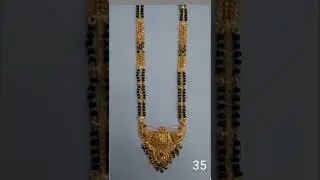 gold black beads long chain designs, mangalsutra chain modals