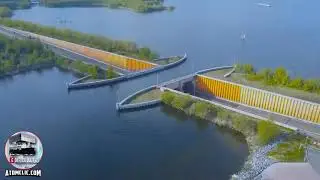 El ASOMBROSO PUENTE ACUEDUCTO VELUWEMEER en los Países Bajos
