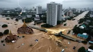 Thailand is underwater today! Cars floating in water, massive floods hit Pattani