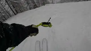 Skiing the Pylones Black Slope in Serre Chevalier