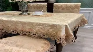 Tablecloth Rectangle Luxury Embroidery Lace Round Table Cover Flower Elegant Table JuppeTa