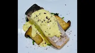Poached Salmon with Green Peppercorn Sabayon