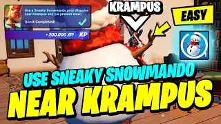 How to EASILY Use a Sneaky Snowmando prop disguise near Krampus and his present stash Fortnite Quest