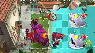 Pvz 2 Gardenless hard modern zomboss vs Big Wave Beach (part 6)