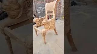 Hand Carved Lion Chair Raw Structure #chair #handcarving