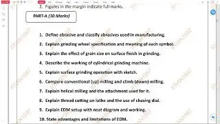 MANUFACTURING TECHNOLOGY - 2 | CLASS TEST 1, 2, 3, 4, 5, 6, 7, 8, 9, 10 | 2023