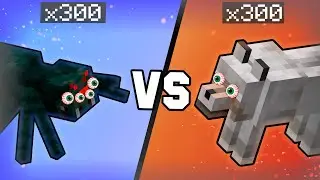 CAVE SPIDER vs WOLF- Ultimate Minecraft Battle!
