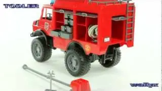 Bruder 02480 MB Unimog pożarniczy w&oacute;z ratunkowy z sygnalizacją