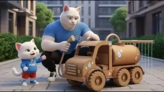 Котёнок высмеян за свою картонную поливочную машину &mdash; концовка вас удивит | История про кота с ис...