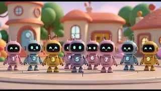 Nine Little Robots Learn Numbers | Counting Nursery Rhyme and Kids Song
