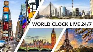 World Clock Live 24/7 &bull; Time Zones &bull; Real Time &bull; Rainy Coffee Shop Ambience 🌧️