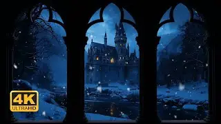 Snowy Castle Window View &ndash; Stream Ambience 4K For Study and Relaxation
