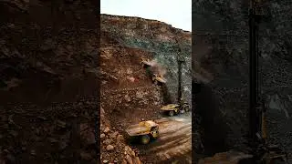 Massive Excavator & Dump Truck: Quarry Power! 🚚💥 #mining #equipment #short