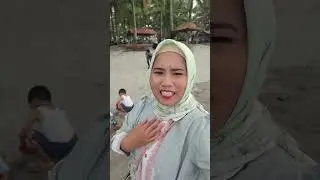 main pasir di pantai Mandiri krui bareng kaka cio