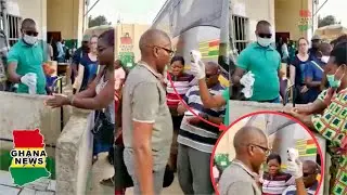 STC checking passengers temperature before allowing them into the bus