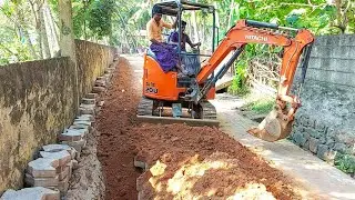 Tata Hitachi 20U Mini Excavator Working Water Line dig pipe Installing Backfilling | JCB