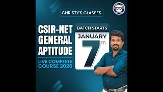 CSIR-NET General Aptitude 2026 Live Complete Course | Starts January 7th | Christy Varghese