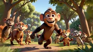 Momo the Monkey Swings at Noon | Fun Monkey Action & Counting Song for Kids | Nursery Rhymes