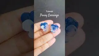 handmade shrink plastic blue pansy earrings tutorial #handmade #diy #tutorial #shrinkplastic