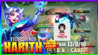 Harith New Skin Gameplay | EVOS Legends Harith | Harith Gameplay by ʙTᴋ | CARTI ~ Mobile Legends