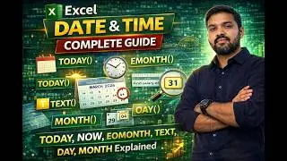 Excel Date & Time Complete Guide | TODAY, NOW, EOMONTH, TEXT, DAY, MONTH Explained