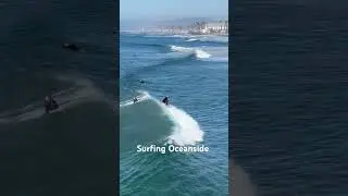 Catching the surf at Oceanside beach