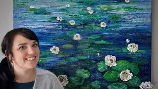 Creating a 3D effect onto an original painting of Waterlillies 