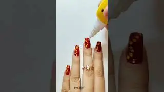 Red And Yellow Colour Nail Art Design 💅 #nailart #piubhol #youtubeshorts