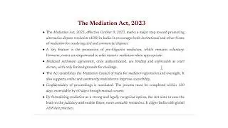 The Mediation Act, 2023 Explained &ndash; Key Provisions, Benefits & Impact