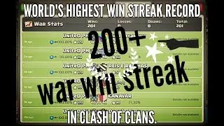 Clash Of Clans Highest War Win Streak Record | Never Loose a Clan War | COC