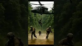 Helicopter Rope Insertion Mission 🌊⚔️ | Soldiers vs Raging River | #MilitaryMission #Helicopter #usa