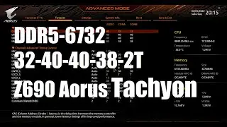 2x16GB DDR5-6732 CL32 on the Z690 Aorus Tachyon // Hynix memory chips