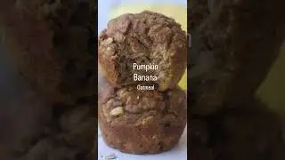 Pumpkin Banana Oatmeal Muffins #pumpkin