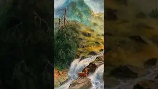 Realistic watercolor landscape time-lapse