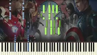 Captain America Civil War Piano Version Looped 1 Hour - Piano tutorial (Synthesia)-