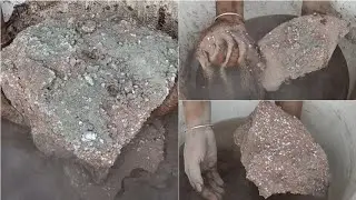 Asmr| soft| dusty| red dirt with white concrete chunks and shapes crumbling  dry and water 💦