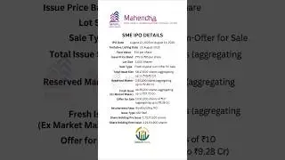 Mahendra Realtors & Infrastructure #ipo2025 #ipo #insurevestcapital #trading #inverstment #smeipo