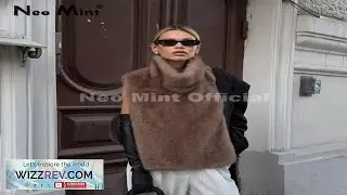 Neo Mint 2025 Brand Fashion Faux Fur Sable Vest Crop Top Autumn