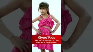 KIYOO KIDS PINK SHOULDER KNOTTING TOP WITH DOUBLE TIERED SKIRT #kiyooclothing #trending #kiyoo
