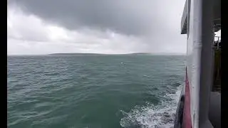 Rough crossing on the Red Funnel ferry across the Solent to the Isle Of Wight