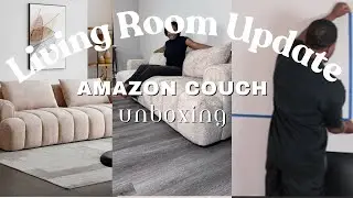 Unboxing My Amazon Couch, Hanging 65&rdquo; TV with Walmart No Drill No Stud TV wall mount, Temu Haul